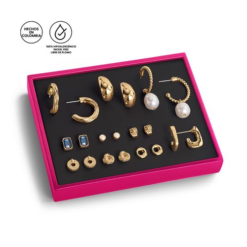 Set de aretes para mujer Golden Pearls